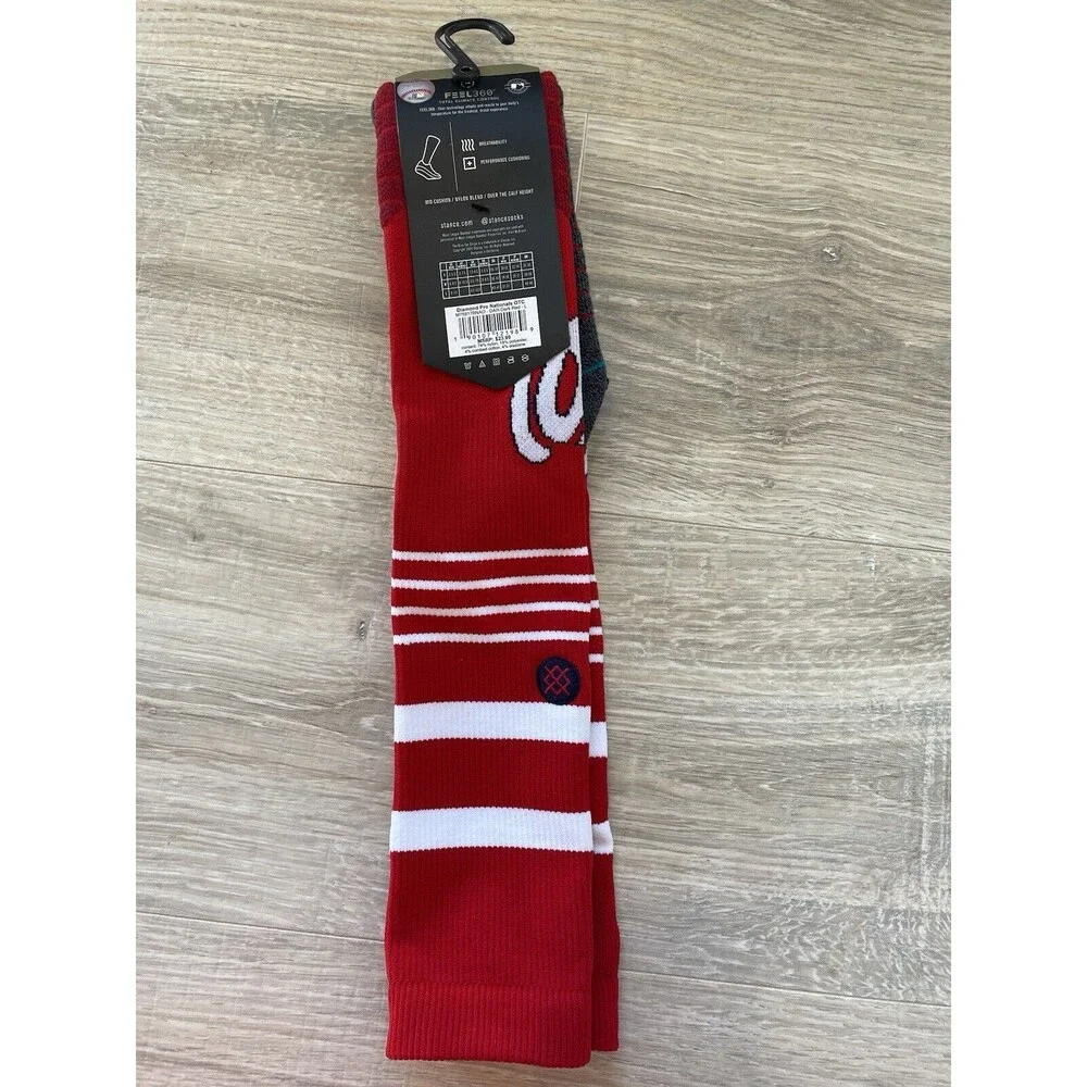 NEW Stance MLB Washington Nationals Diamond Pro OTC Socks Men's Large 9-13 (NWT)
